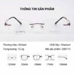 Shilaier 20071C Kính Không Gọng Titanium Oval Mắt Mèo - Ảnh 2