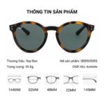 Kính Mát Oval RayBan Reverse 0RBR0505S - Tem Chính Hãng Luxottica