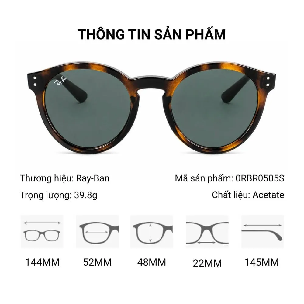 Kính Mát Oval RayBan Reverse 0RBR0505S - Tem Chính Hãng Luxottica