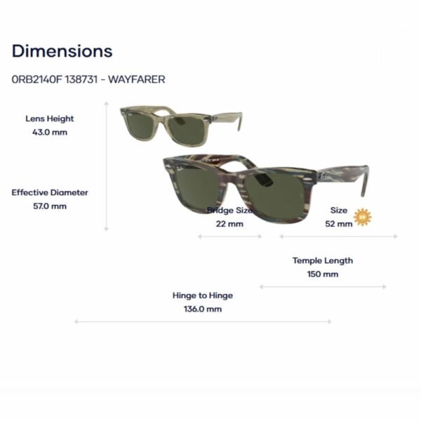 Rayban Orignal Wayfarer Change 0Rb2140F Kính Mát - Tem Chính Hãng Luxottica