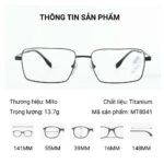 Mito MT8041 Gọng Kính Chữ Nhật Titanium - Tem Chính Hãng 101
