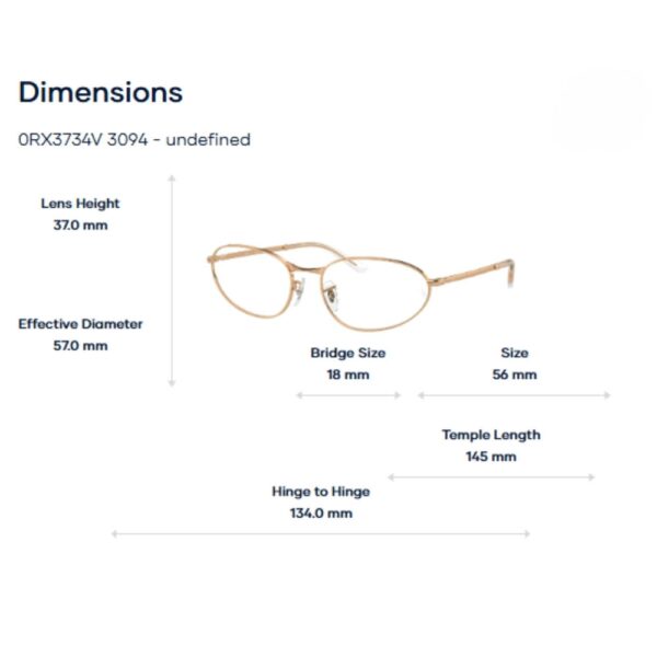 RayBan 0RX3734VGọng Kính Oval - Tem Chính Hãng Luxottica