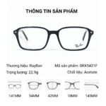 RayBan Raimond 0RX5431F Gọng Kính Vuông – Tem Chính Hãng Luxottica