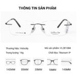 Velocity VL281084 Kính Không Gọng Chữ Nhật - Tem Chính Hãng 101