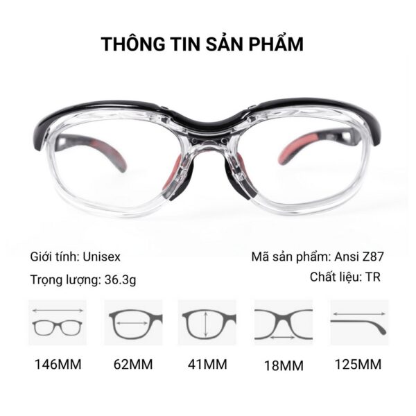 Kính Bảo Hộ Lắp Được Độ Ansi Z87 Cao Cấp – Bảo Vệ Mắt Toàn Diện