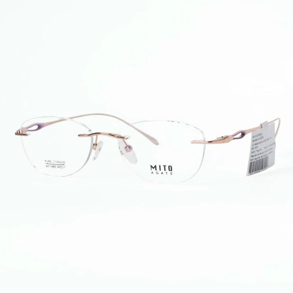 Mito MT1885 Kính Không Gọng Mắt Mèo Titanium - Tem Chính Hãng 101