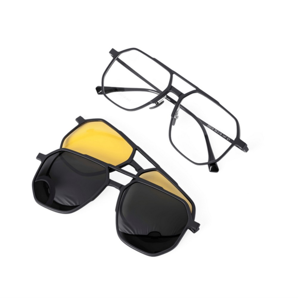 Kính Râm Cận Clip On Snap 22214 TR90 Phân Cực Polarized 2 Trong 1 Cao Cấp