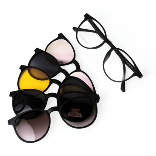 Kính Râm Cận Clip On Snap 12120 TR90 Phân Cực Polarized 2 Trong 1 Bộ 5 Kẹp Cao Cấp