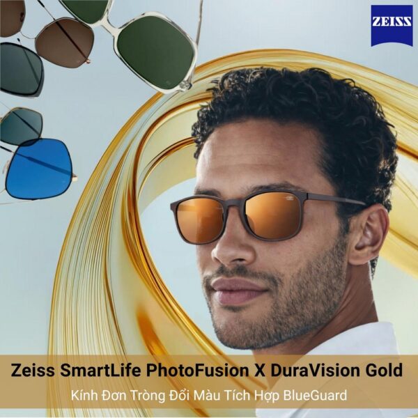 Zeiss SmartLife PhotoFusion X DuraVision Gold – Kính Đơn Tròng Đổi Màu Tích Hợp BlueGuard