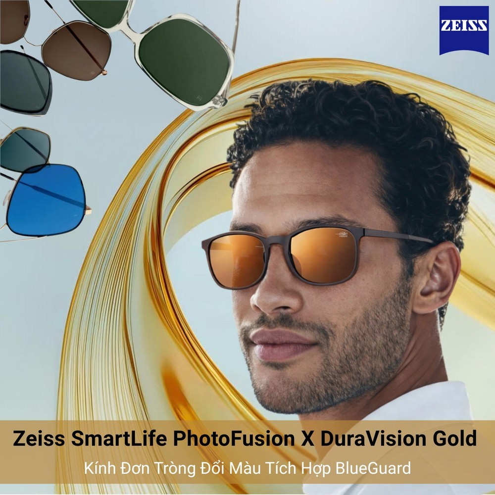 Zeiss SmartLife PhotoFusion X DuraVision Gold – Kính Đơn Tròng Đổi Màu Tích Hợp BlueGuard
