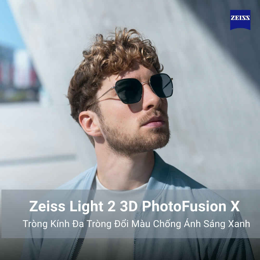 Zeiss Light 2 3D PhotoFusion X Tròng Kính Đa Tròng Đổi Màu Chống Ánh Sáng Xanh