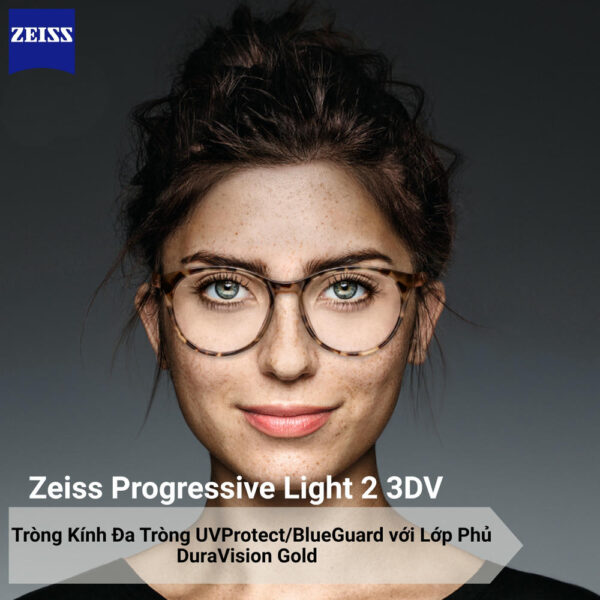 Zeiss Light 2 3DV Tròng Kính Đa Tròng UVProtect/BlueGuard với Lớp Phủ DuraVision Gold
