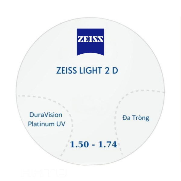 Zeiss Light 2 D Tròng Kính Đa Tròng UVProtect với Lớp Phủ DuraVision