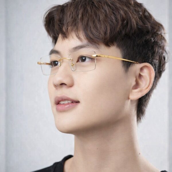 DOX D13166 Kính Không Gọng Chữ Nhật Mạ Vàng 18K – Chính Hãng