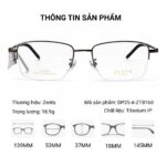 Zenta DP25-A-ZT8160 Gọng Kính Chữ Nhật Nửa Khung Titanium – Chính Hãng