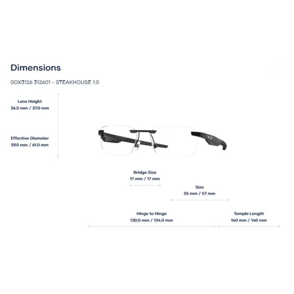 Kính Không Gọng Oakley Steakhouse 1.0 0OX3126 - Tem Chính Hãng Luxottica