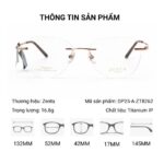 Zenta DP25-A-ZT8262 Kính Không Gọng Titanium – Chính Hãng