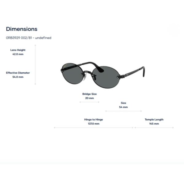 Kính Mát Không Gọng RayBan 0RB3929 - Tem Chính Hãng Luxottica