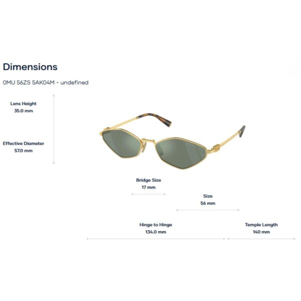 Kính Mát Đa Giác Miu Miu 0MU 56ZS - Tem Chính Hãng Luxottica