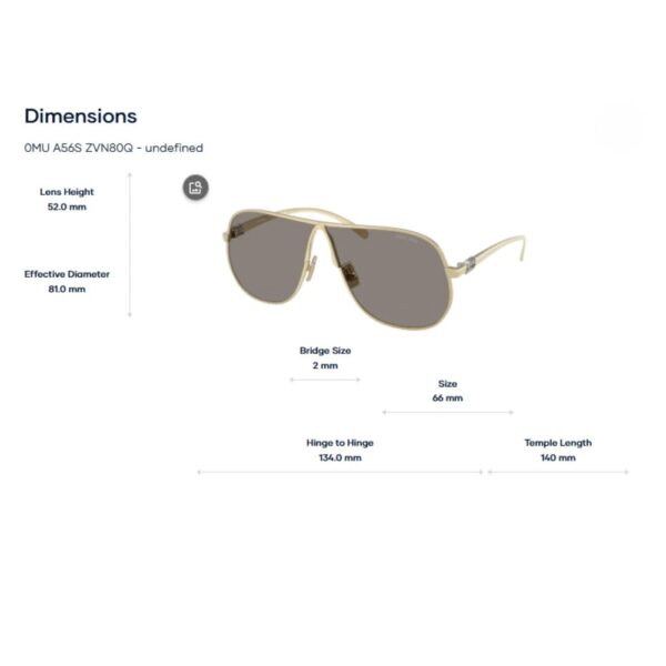 Kính mát phi công Miu Miu 0MU A56S - Tem Chính Hãng Luxottica