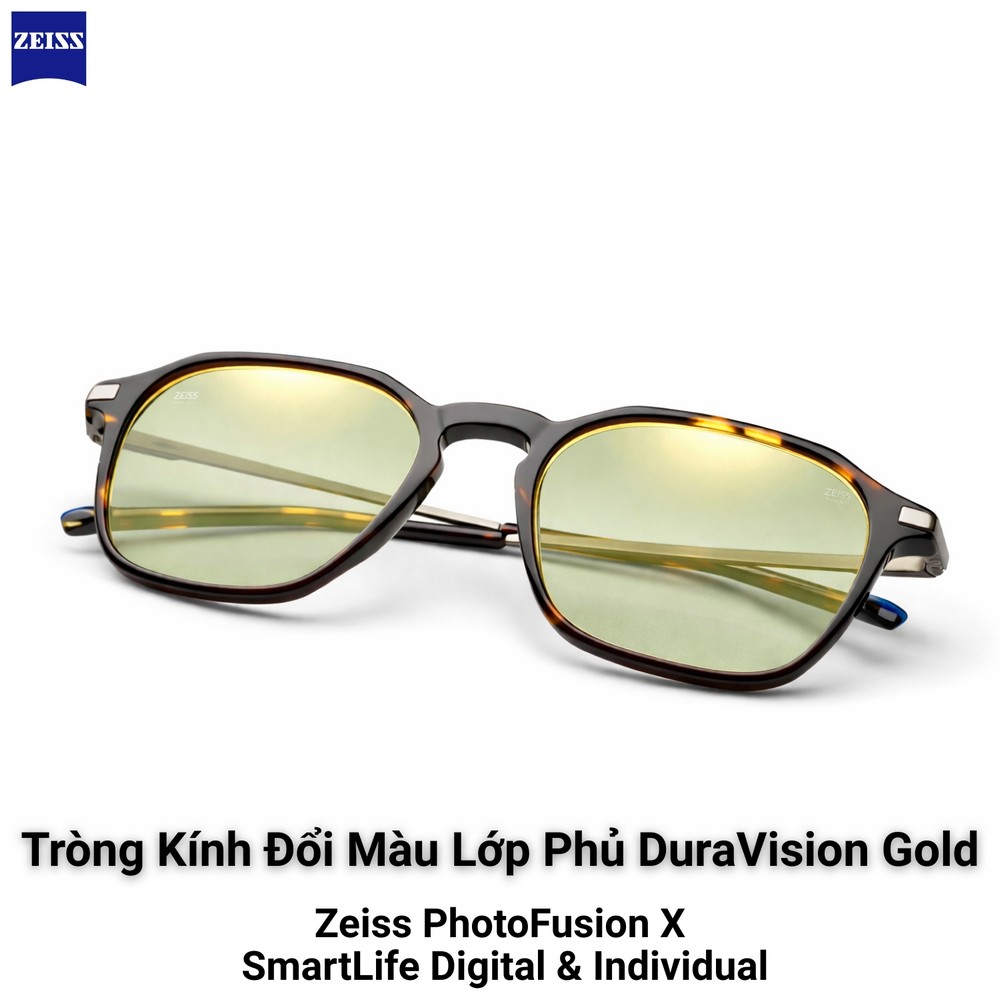 Zeiss PhotoFusion X SmartLife Digital & Individual – Tròng Kính Đổi Màu Lớp Phủ DuraVision Gold