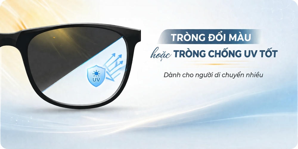 Tròng kính đổi màu cho người làm việc trong nhà và ngoài trời
