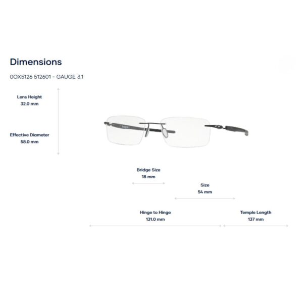 Gọng Kính Không Viền Oakley Gauge 3.1 0OX5126 - Tem Chính Hãng Luxottica