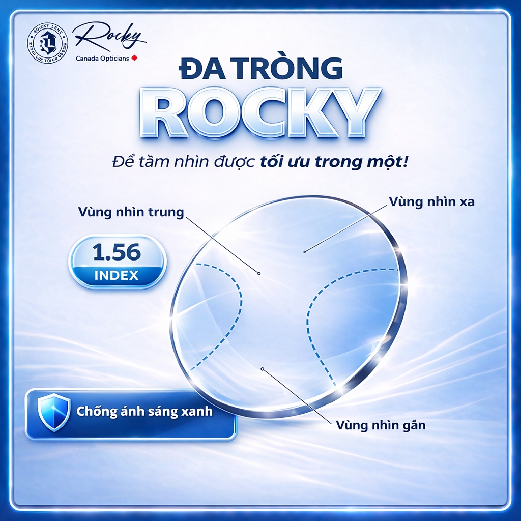 Đa tròng Rocky Digital 1.56 chống ánh sáng xanh