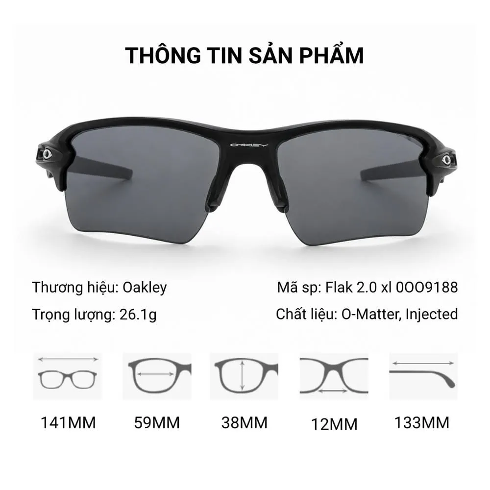 Oakley Flak 2.0 xl 0OO9188 Kính Mát Thể Thao Nửa Khung – Tem Chính Hãng Luxottica