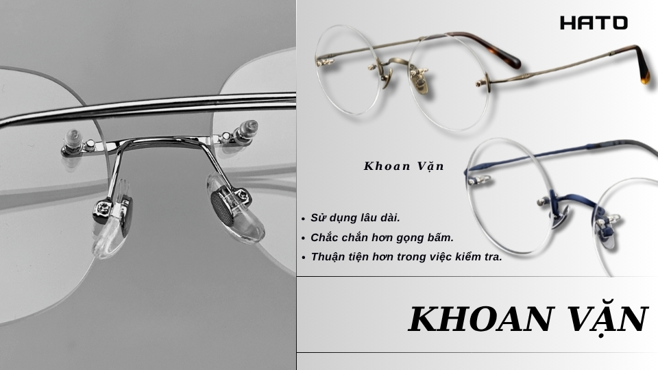 Phân biệt kính không viền khoan bấm và khoan vặn qua chi tiết cấu trúc khoan vặn