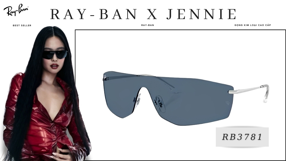 Mẫu kính Ray-Ban x Jennie Alix RB3781 trong bộ hình chiến dịch