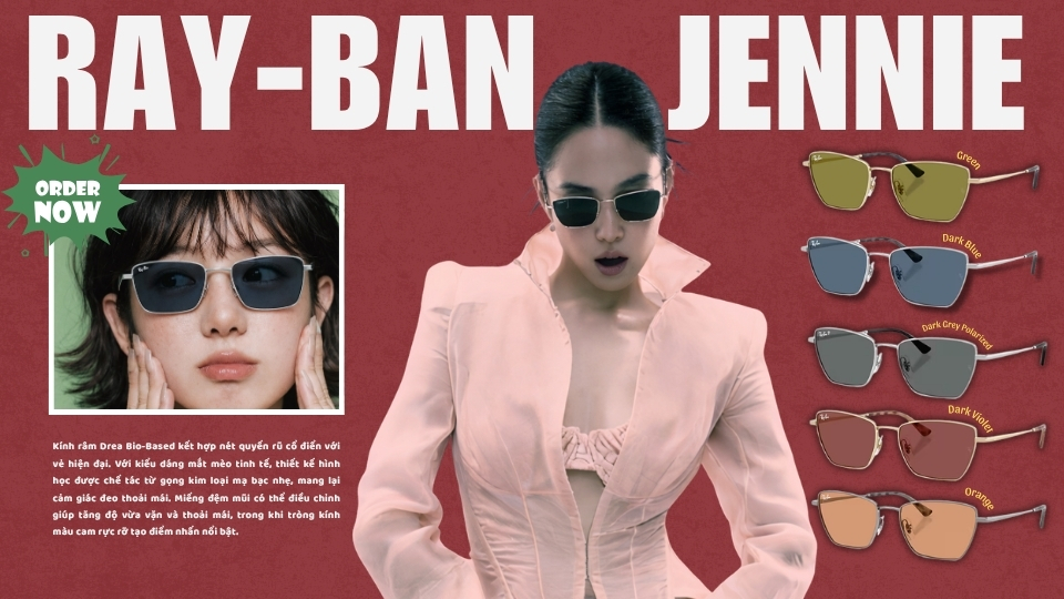 RayBan 0RB3783 Drea Bio-Based phong cách Jennie