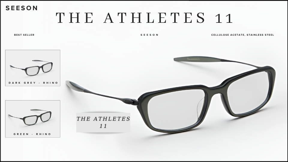 Kính THE ATHLETES 11 SEESON nổi bật với phối màu cá tính và phong cách hiện đại.
