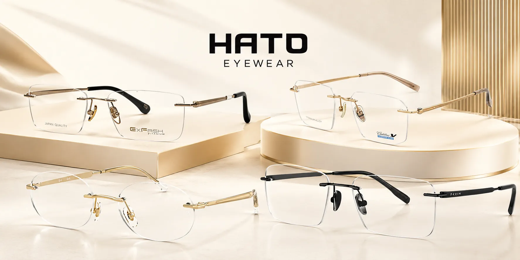 Bộ sưu tập kính không gọng titanium cao cấp tại HATO Eyewear
