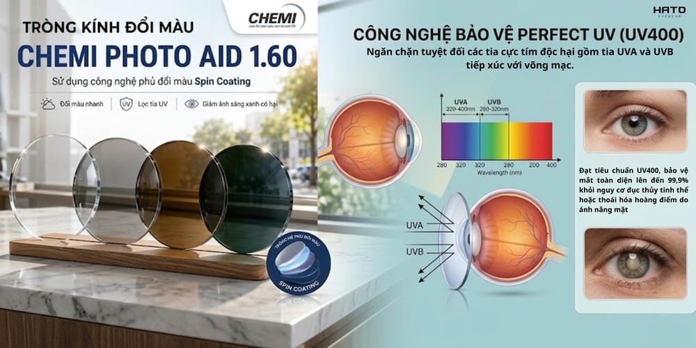 Chemi Photo Aid 1.60 Ra Mắt: Tròng Kính Đổi Màu Chống Ánh Sáng Xanh Đáng Chú Ý