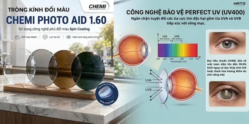 Chemi Photo Aid 1.60 Ra Mắt: Tròng Kính Đổi Màu Chống Ánh Sáng Xanh Đáng Chú Ý