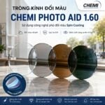 Chemi Photo Aid 1.60 Tròng Kính Đổi Màu Chống Ánh Sáng Xanh Chính Hãng