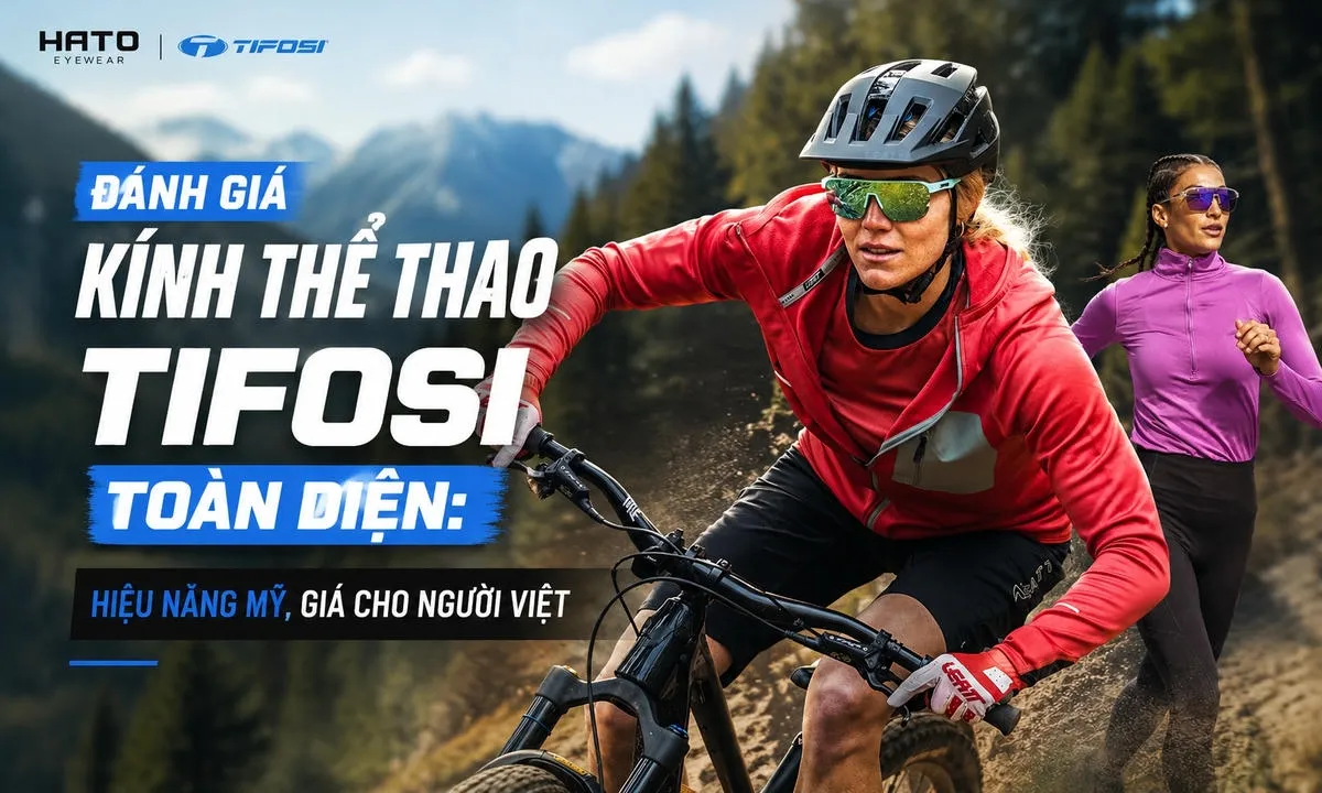 Đánh giá kính thể thao Tifosi toàn diện với hình ảnh người đạp xe và chạy bộ đeo kính Tifosi ngoài trời.