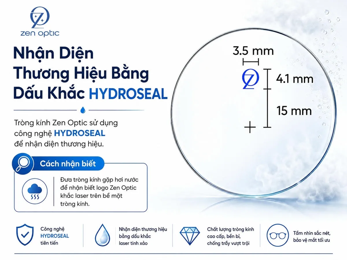 Tròng Kính Chống Bể Zen Optic TitanShield BlueMax 1.61 - Chính Hãng
