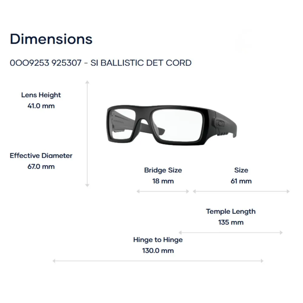 Gọng Kính Thể Thao Oakley Si Ballistic Det Cord 0OO9253 - Chính Hãng Luxottica