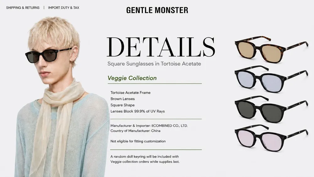 Mẫu kính Jasmin Gentle Monster Veggie Collection 2026