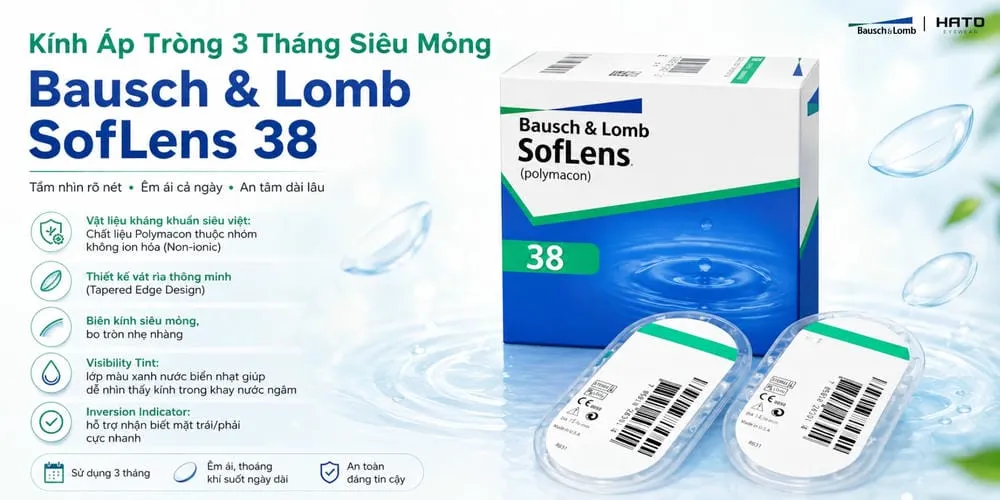 Tròng 3 Tháng Bausch & Lomb Soflens 38: Thoải Mái, Tiết Kiệm Và Dễ Sử Dụng