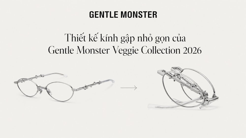 Thiết kế kính gập nhỏ gọn của Gentle Monster Veggie Collection 2026