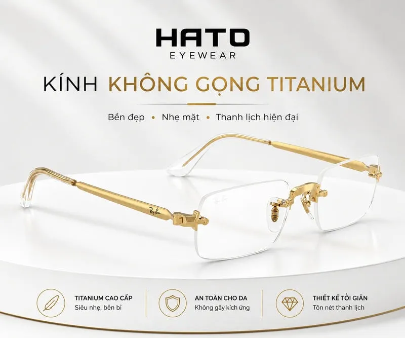 Kính không gọng titanium bền đẹp và nhẹ mặt