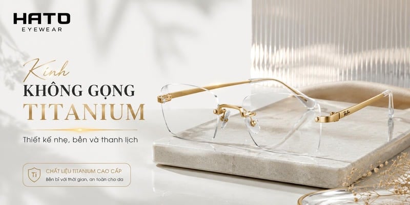 Kính không gọng titanium nhẹ bền thanh lịch tại HATO Eyewear