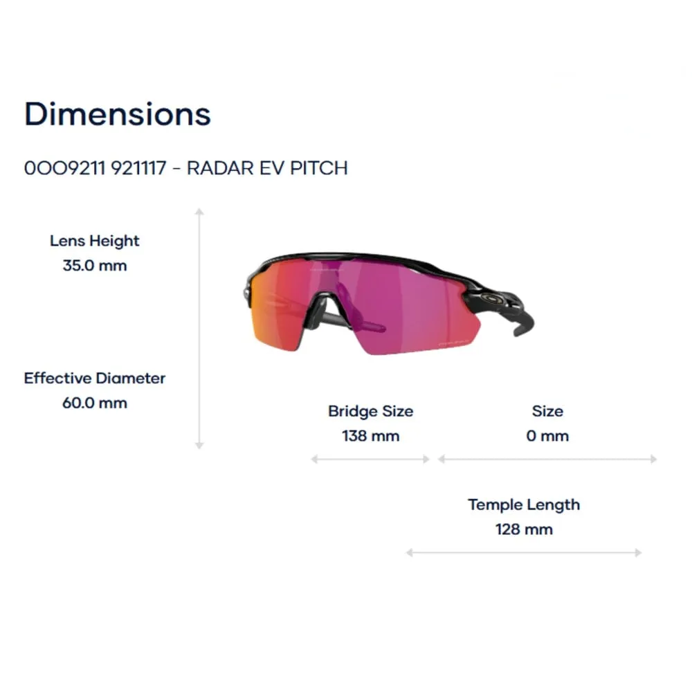 Oakley Radar Ev Pitch 0OO9211 Kính Mát Nửa Khung - Tem Chính Hãng Luxottica