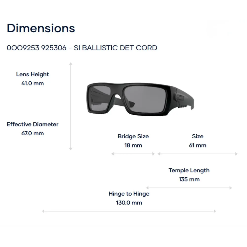Oakley Si Ballistic Det Cord 0OO9253 Kính Mát - Tem Chính Hãng Luxottica