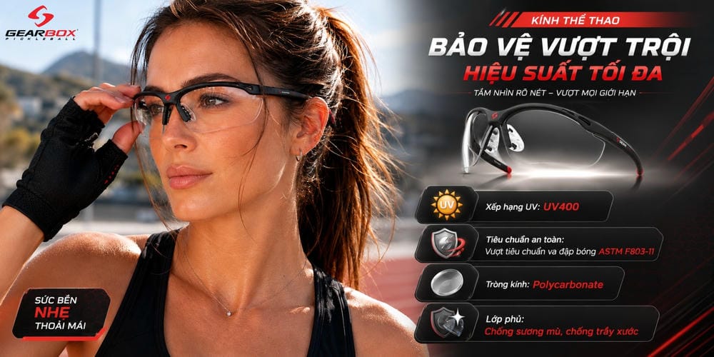 Kính Gearbox Pickleball Có Gì Đặc Biệt? Bảo Vệ Mắt Khi Thi Đấu