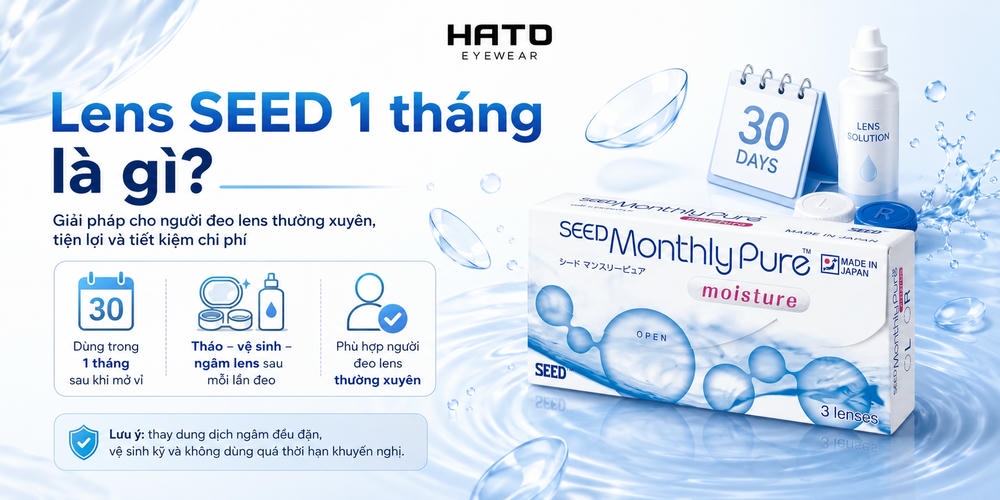 Lens SEED 1 tháng Monthly Pure Moisture chính hãng Nhật Bản, giải pháp kính áp tròng dùng 1 tháng tiện lợi, tiết kiệm chi phí, phù hợp cho người đeo lens thường xuyên.