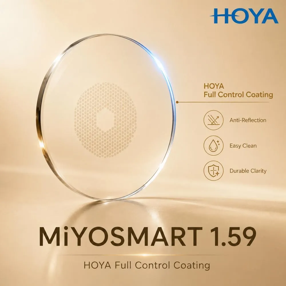 HOYA MiYOSMART 1.59 Full Control Coating Tròng Kính Kiểm Soát Cận Thị Trẻ Em – Chính Hãng